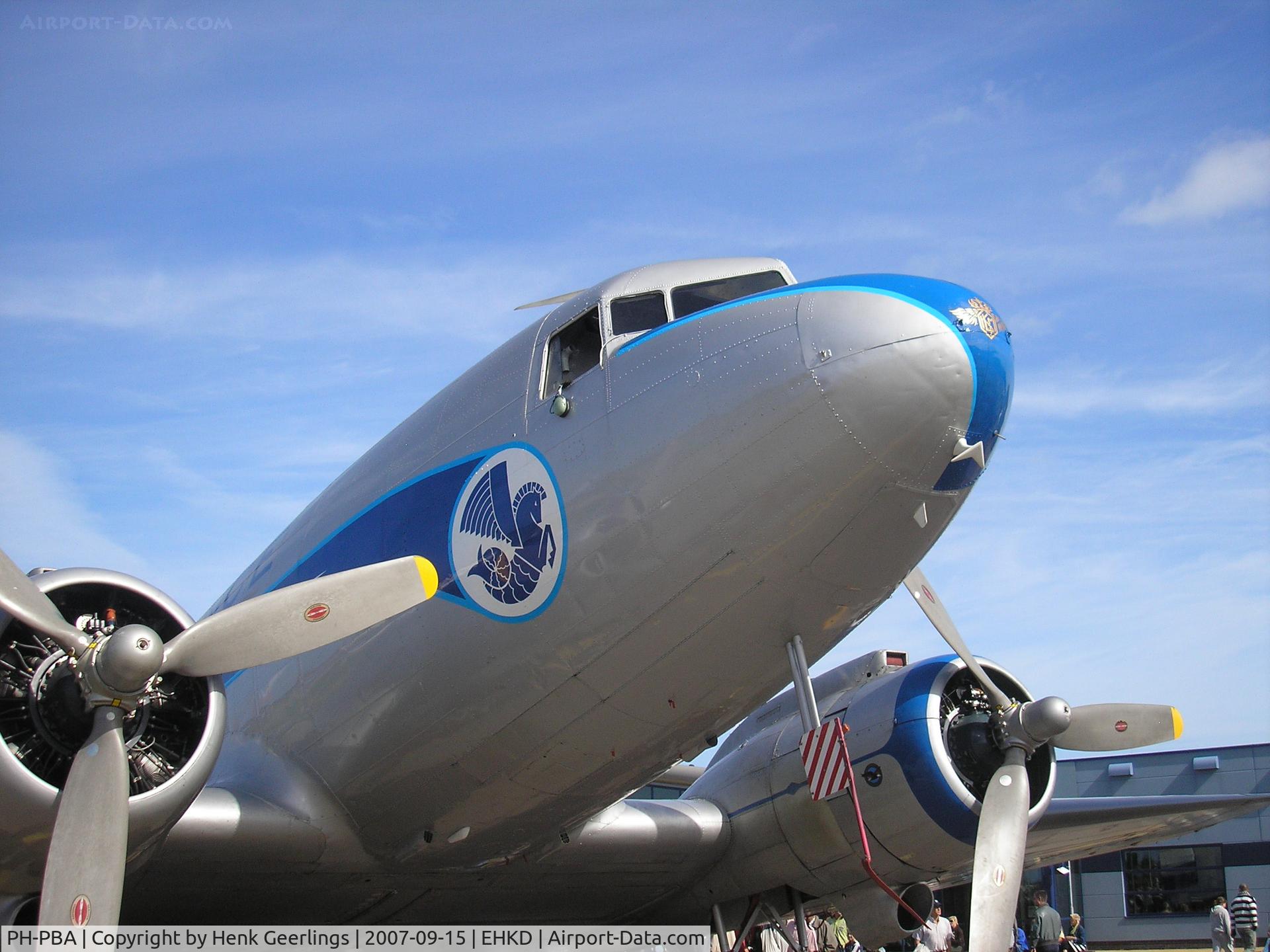 PH-PBA, 1943 Douglas DC-3C-S1C3G (C-47A-75-DL) C/N 19434, cs KLM-Air France, see logo on nose ; Heldair - Maritime Airshow, Den Helder - De Kooy Airport , Sep 2007