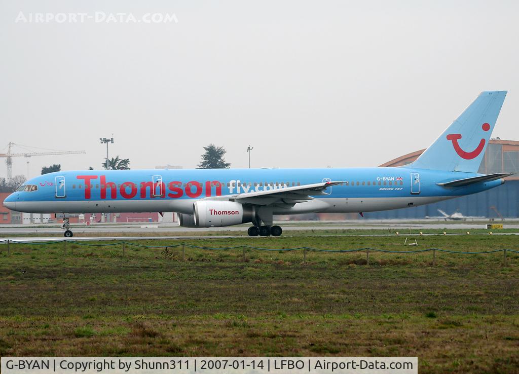 G-BYAN, 1994 Boeing 757-204 C/N 27219, Lining up rwy 32R for departure...