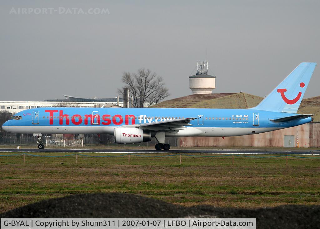 G-BYAL, 1993 Boeing 757-204 C/N 25626, Ready for take off rwy 32R