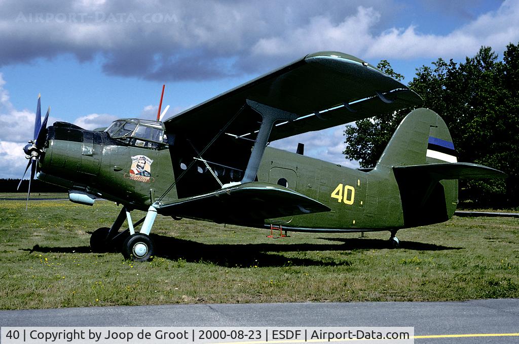 40, Antonov An-2T C/N 1G43-25, A nice surprise during the 2000 Baltic Link exercise was this Estonian An-2.