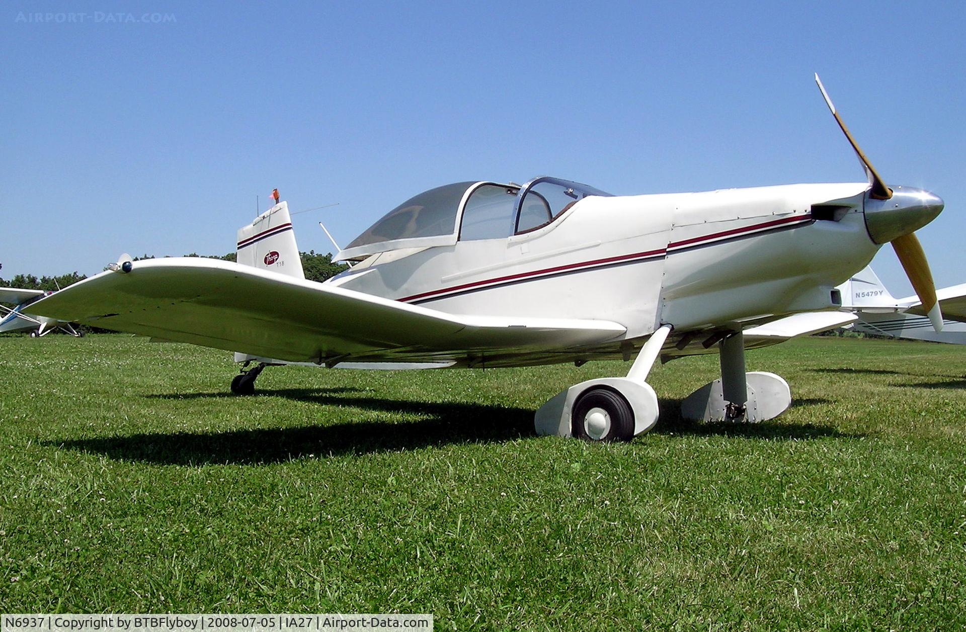 N6937, 1980 Thorp T-18 Tiger C/N 844, Thorp T-18 at 2nd Annual Antique Homebuilt Fly-in, Antique Airfield Blakesburg, IA