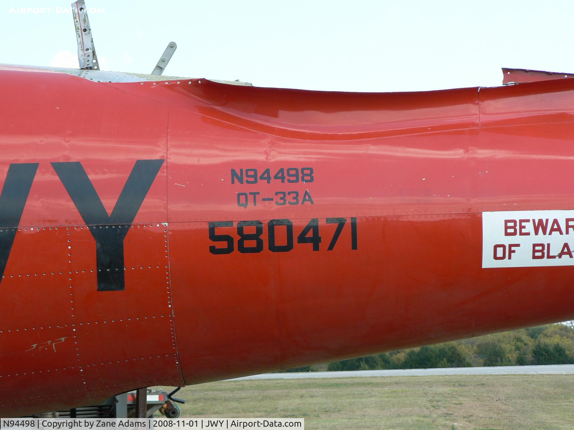N94498, 1958 Lockheed T-33A-5-LO Shooting Star C/N 58-0471 (580-1520), At Midlothian Airport