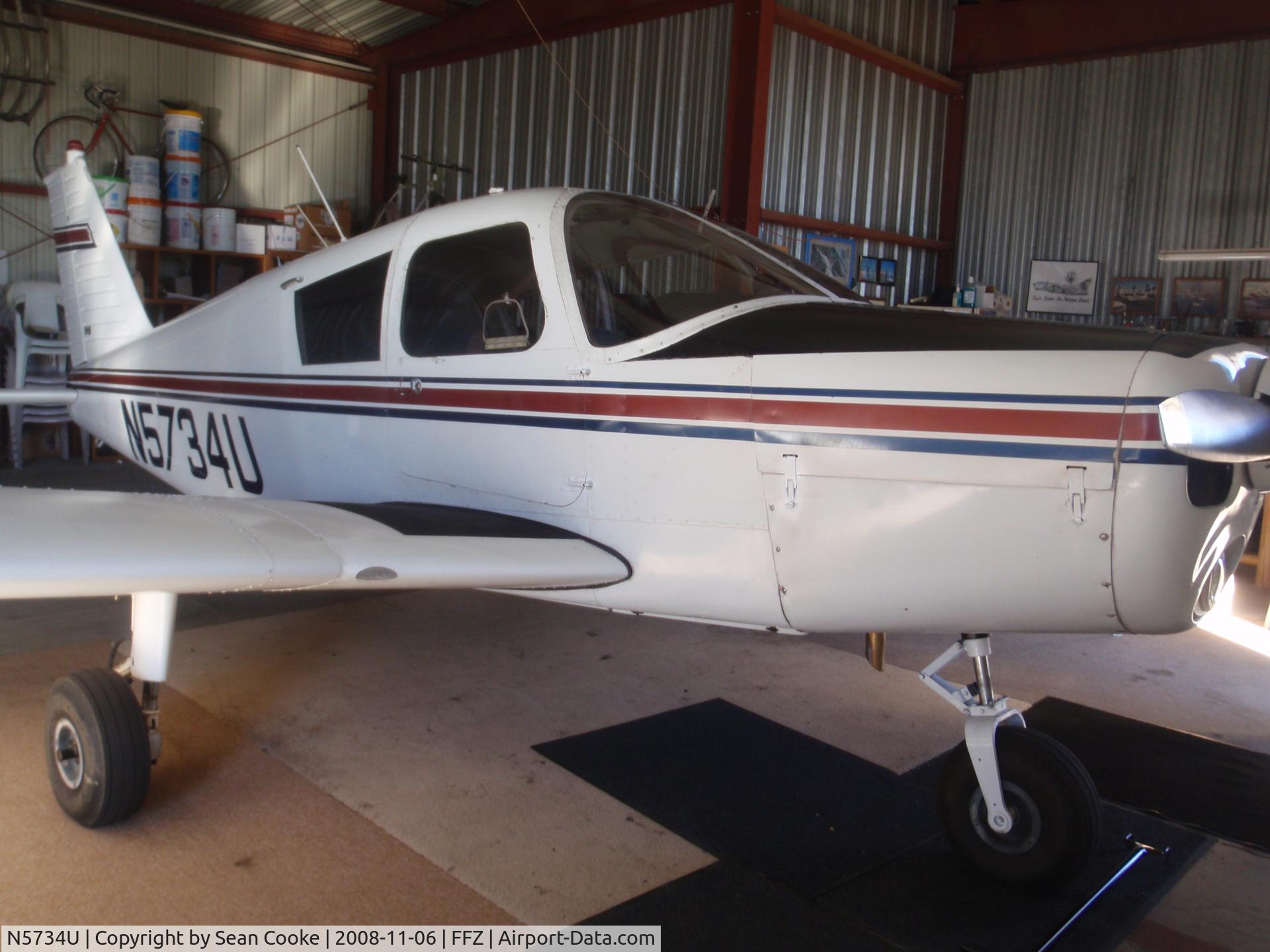 N5734U, 1969 Piper PA-28-140 C/N 28-26548, Sitting in the hanger
