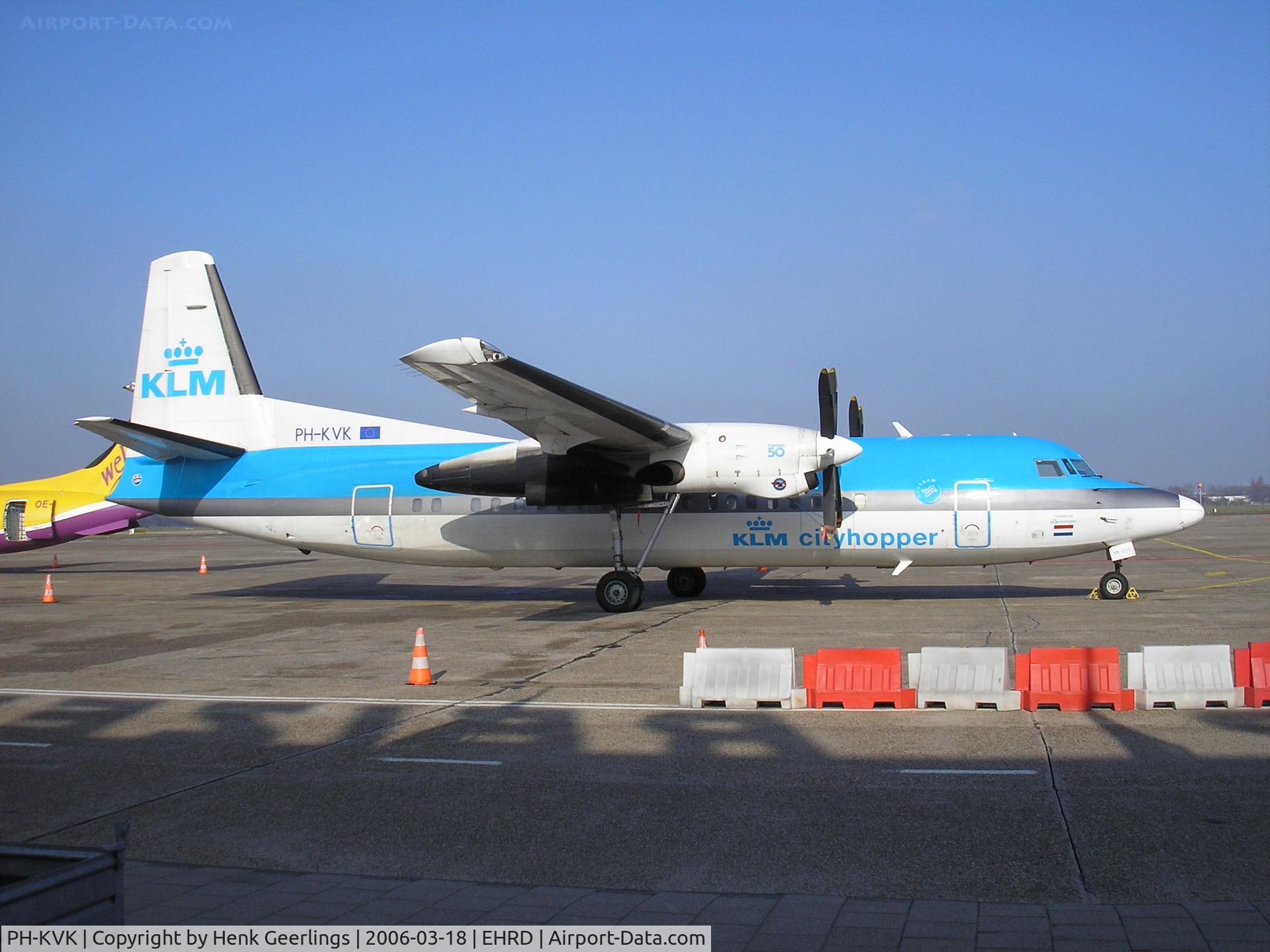 PH-KVK, 1991 Fokker 50 C/N 20219, KLM Cityhopper , Rotterdam Airport 2006