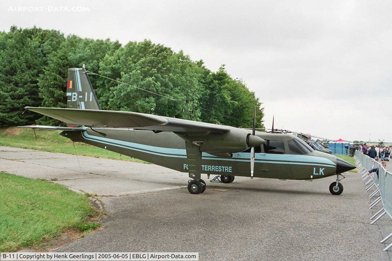 B-11, 1976 Britten-Norman BN-2A-21 Islander C/N 549, Bierset Heli days 05 jun 2005