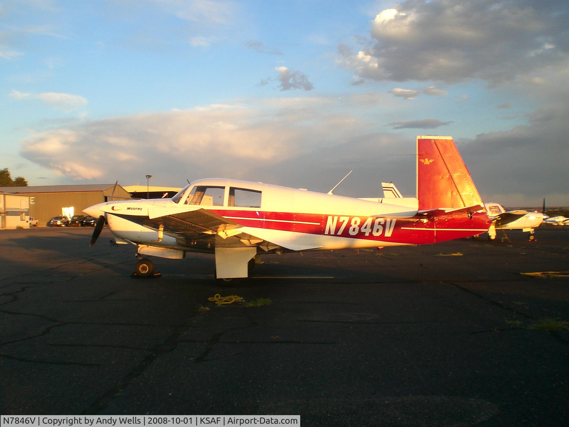 N7846V, 1964 Mooney M20C Ranger C/N 2809, N7846V at sunset, Oct '08 Santa Fe, NM