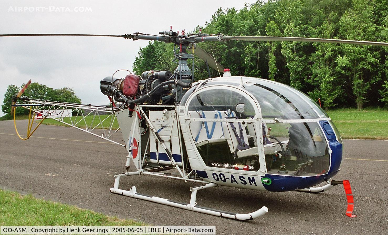 OO-ASM, Sud SE-3130 Alouette II C/N 1920, Bierset Heli days 05 jun 2005