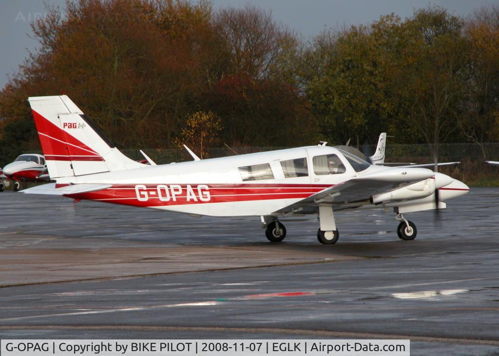 G-OPAG, 1972 Piper PA-34-200 Seneca C/N 34-7250348, TAXYING OUT FOR TAKE OFF