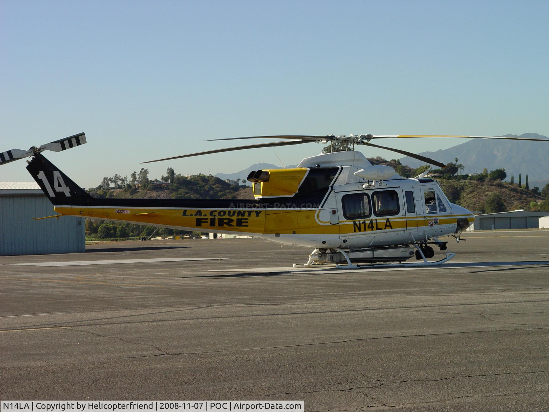 N14LA, 2005 Bell 412EP C/N 36393, Waiting for a call at Brackett