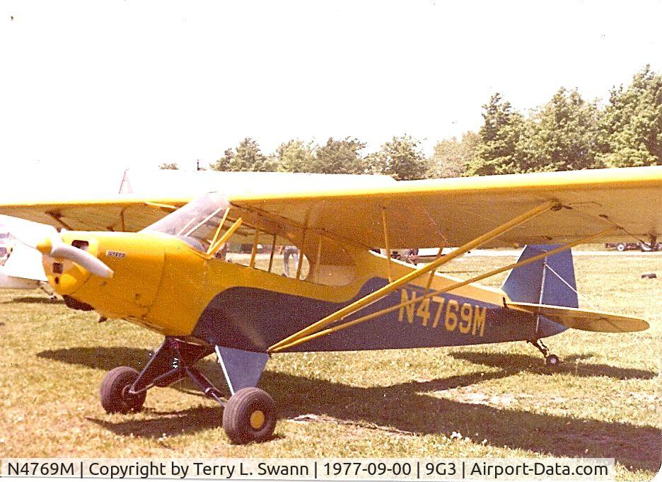 N4769M, 1947 Piper PA-11 Cub Special C/N 11-284, Parked at a small airshow in Akron< NY..