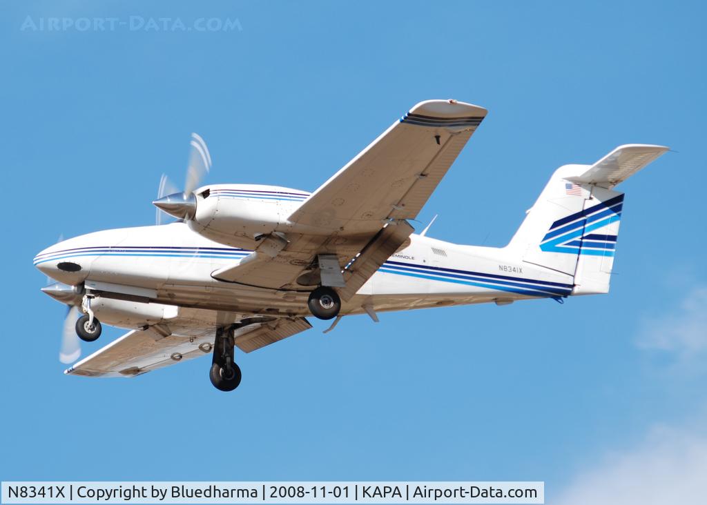 N8341X, Piper PA-44-180T Turbo Seminole C/N 44-8107043, On final approach to 17L.