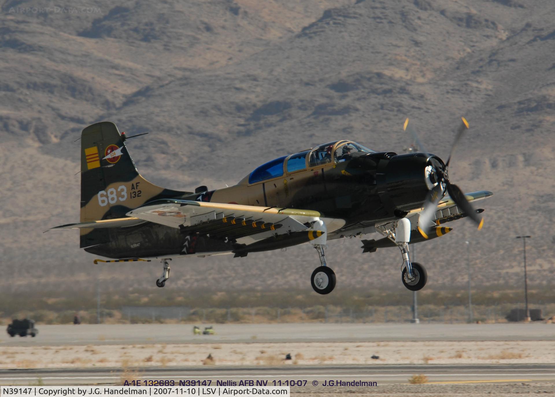 N39147, Douglas AD-5 (A-1E) Skyraider C/N 9540, A-1E at Nellis