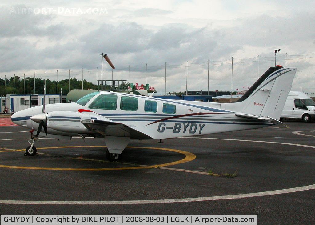 G-BYDY, 1998 Raytheon 58 Baron C/N TH-1852, SITTING IN THE PREMIAIR COMPOUND