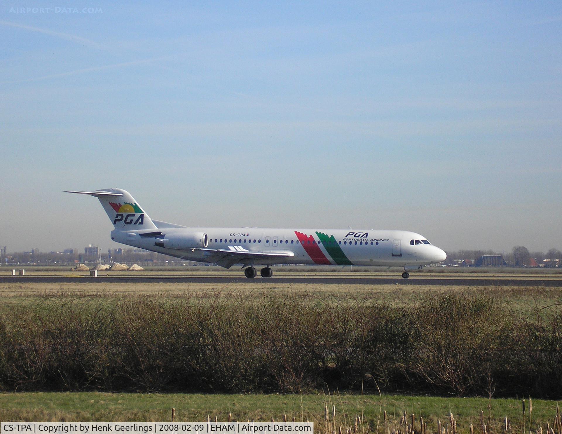 CS-TPA, 1989 Fokker 100 (F-28-0100) C/N 11257, Landing At Schiphol, PGA - Portugalia