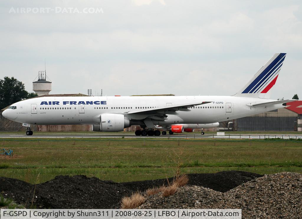 F-GSPD, 1998 Boeing 777-228/ER C/N 29005, Ready for take off rwy 32R... Replaced Air Austral B777 this day