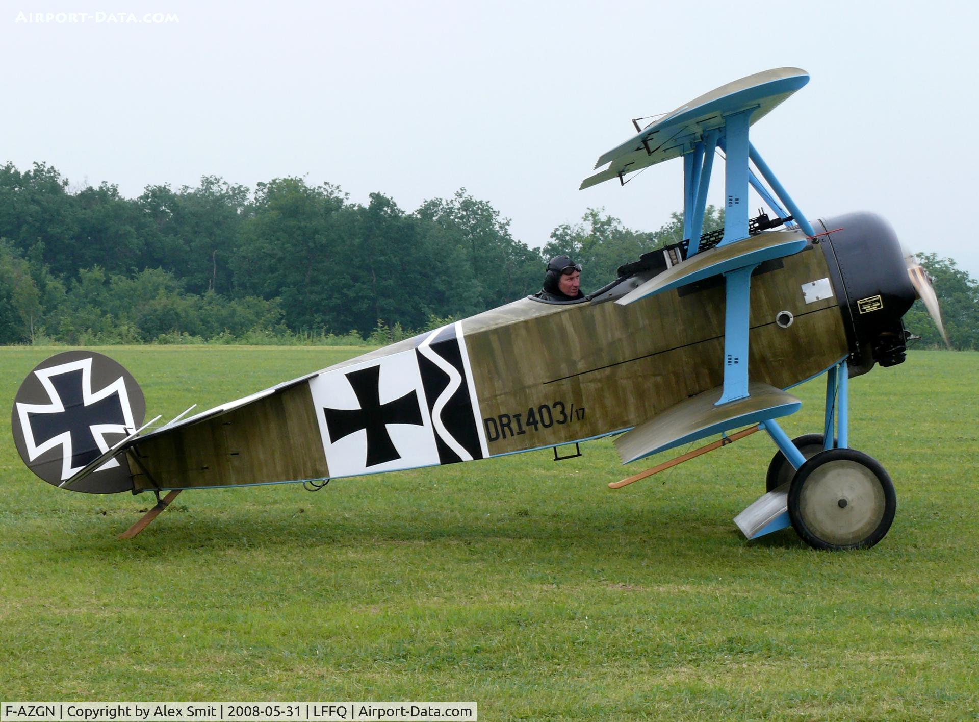 F-AZGN, Fokker Dr.1 Triplane Replica C/N MF-01, Fokker Dr1 F-AZGN painted as German Air Force DrI 403/17