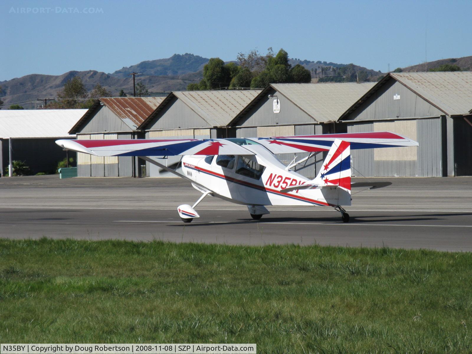 N35BY, 2005 American Champion 8KCAB Super Decathlon C/N 998-2005, 2005 American Champion 8KCAB SUPER DECATHLON, Lycoming AEIO-360-H1B 180 Hp, CS prop, near symmetrical airfoil wing, landing roll Rwy 22