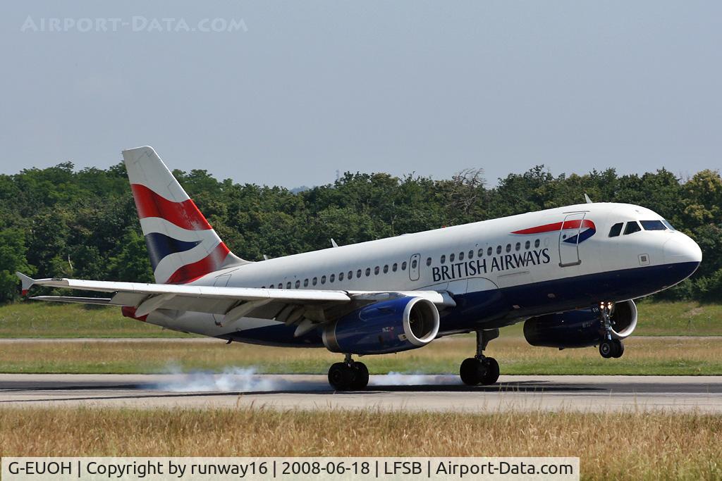 G-EUOH, 2001 Airbus A319-131 C/N 1604, Speed-Bird landing on rwy 16 incoming from London Heathrow