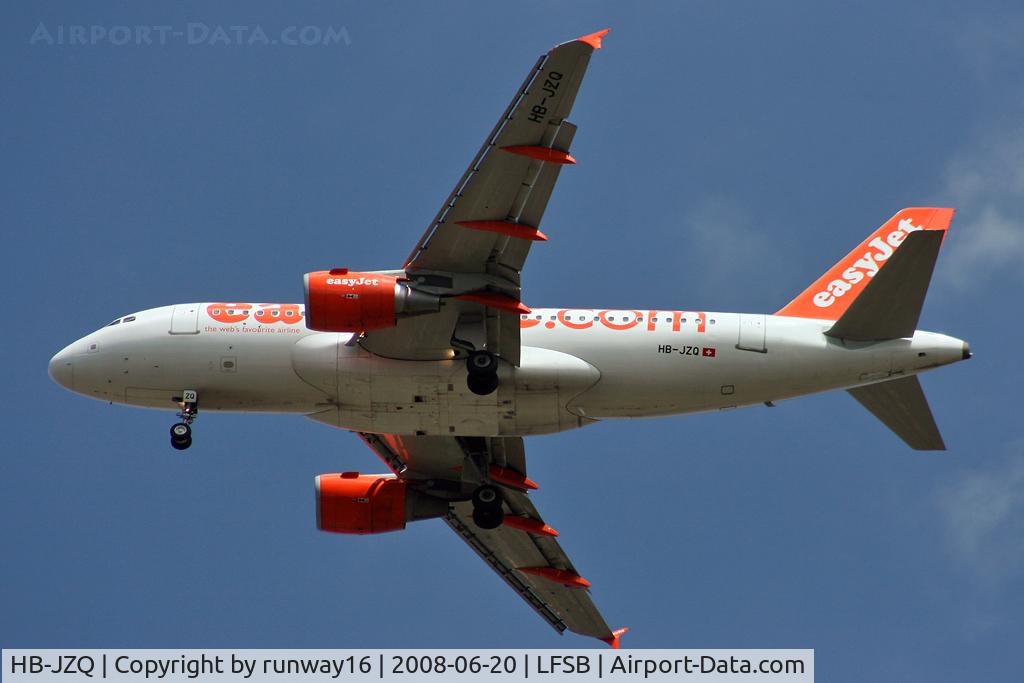 HB-JZQ, 2005 Airbus A319-111 C/N 2450, EasyJet Switzerland landing on rwy 34