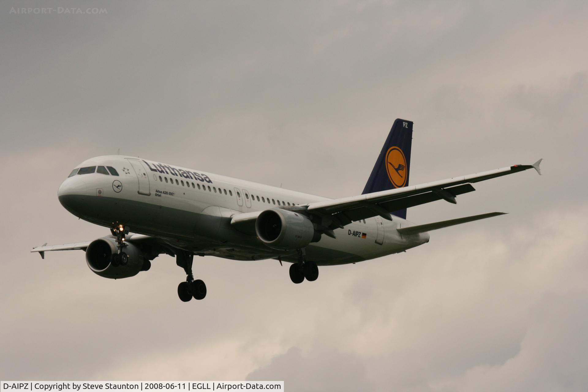 D-AIPZ, 1991 Airbus A320-211 C/N 162, Taken at London Heathrow 11th June 2008