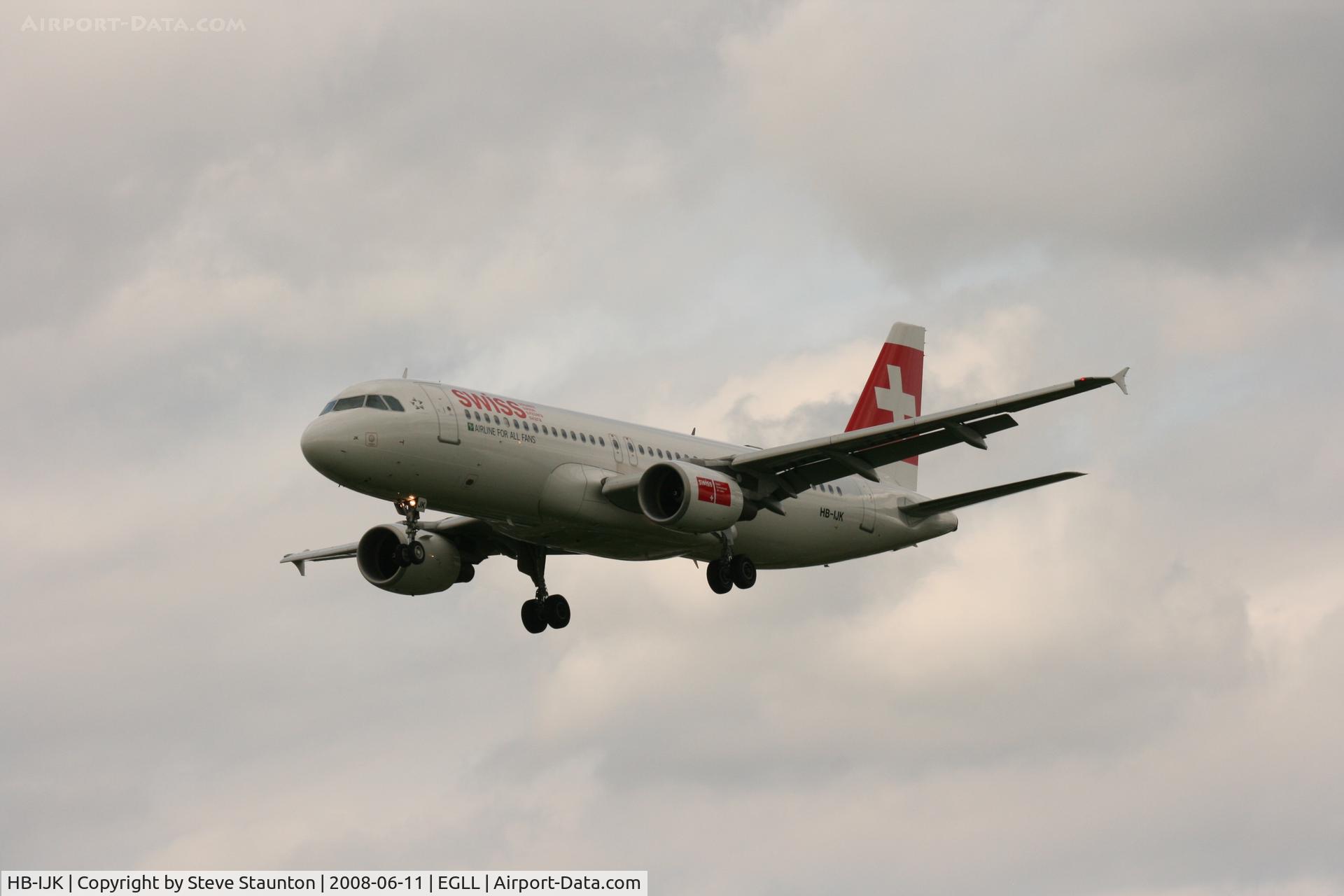 HB-IJK, 1996 Airbus A320-214 C/N 596, Taken at London Heathrow 11th June 2008