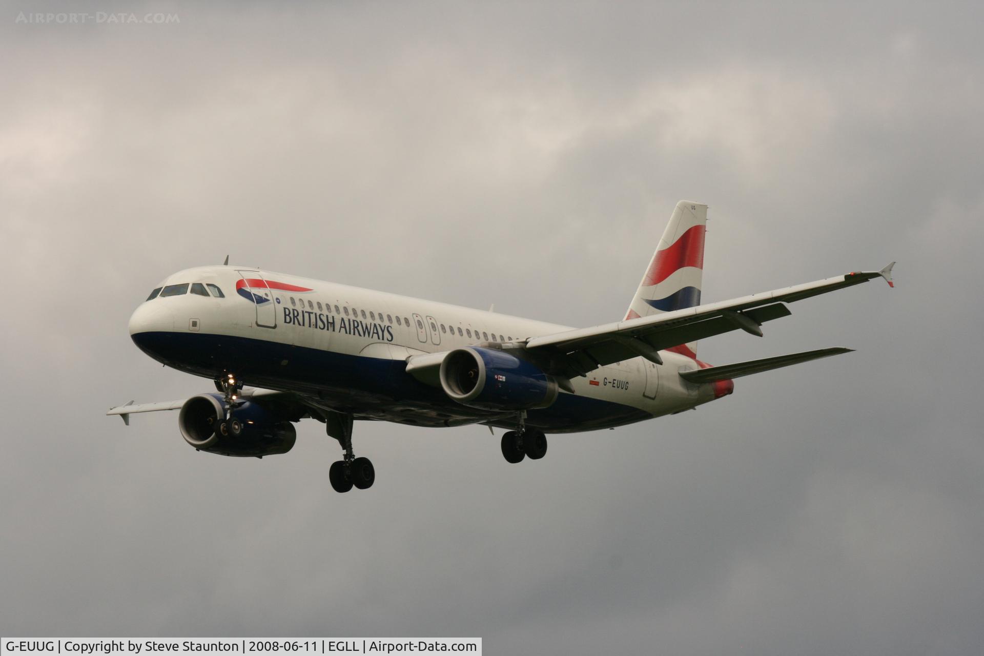 G-EUUG, 2002 Airbus A320-232 C/N 1829, Taken at London Heathrow 11th June 2008