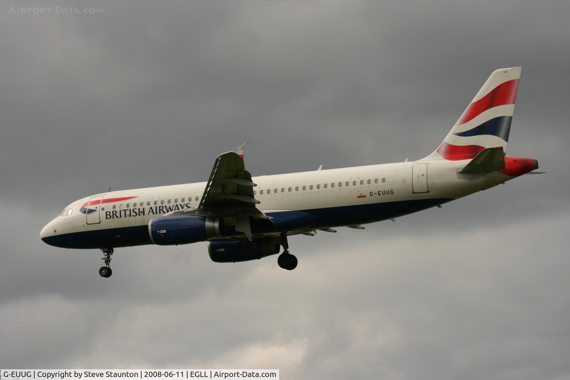 G-EUUG, 2002 Airbus A320-232 C/N 1829, Taken at London Heathrow 11th June 2008