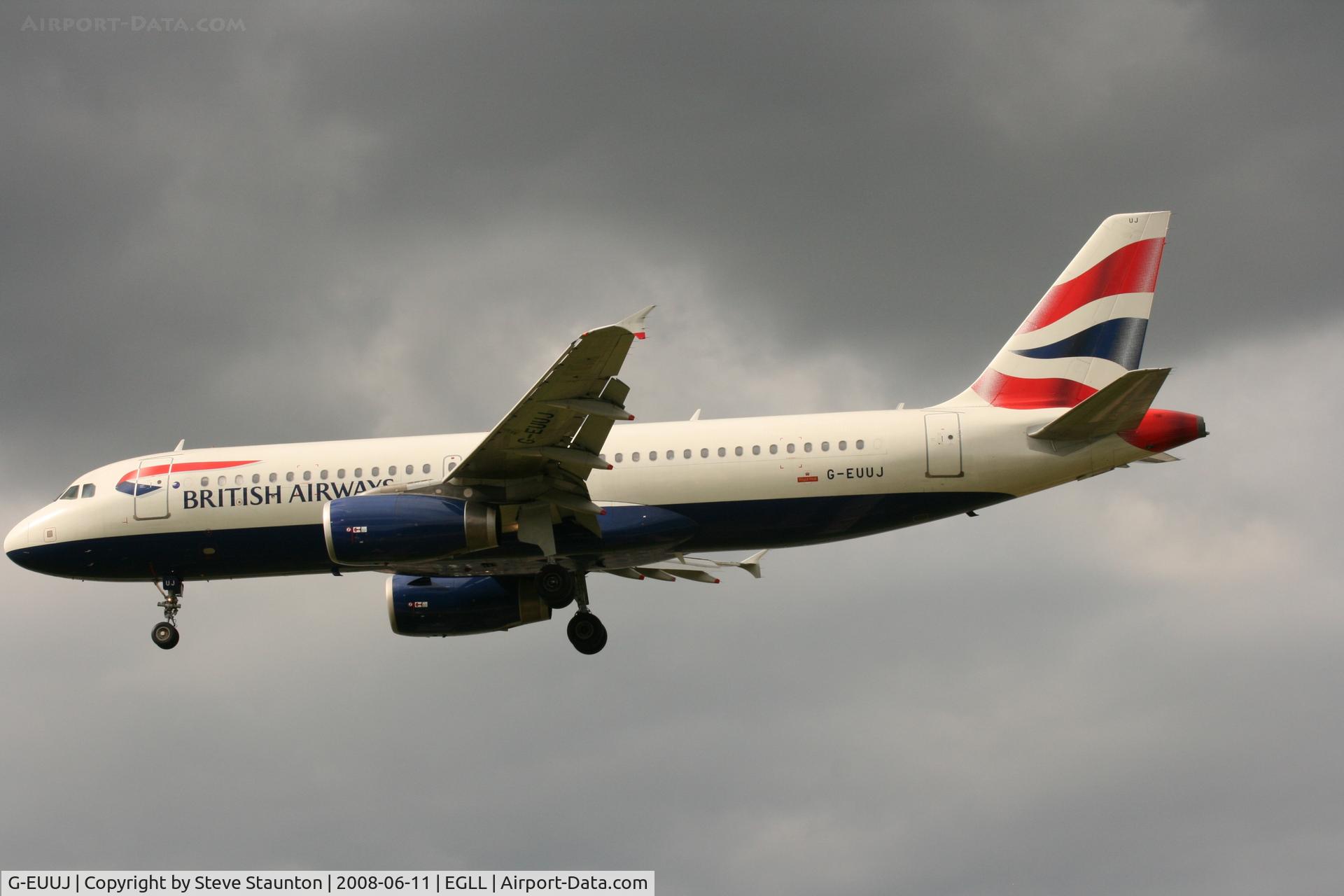 G-EUUJ, 2002 Airbus A320-232 C/N 1883, Taken at London Heathrow 11th June 2008
