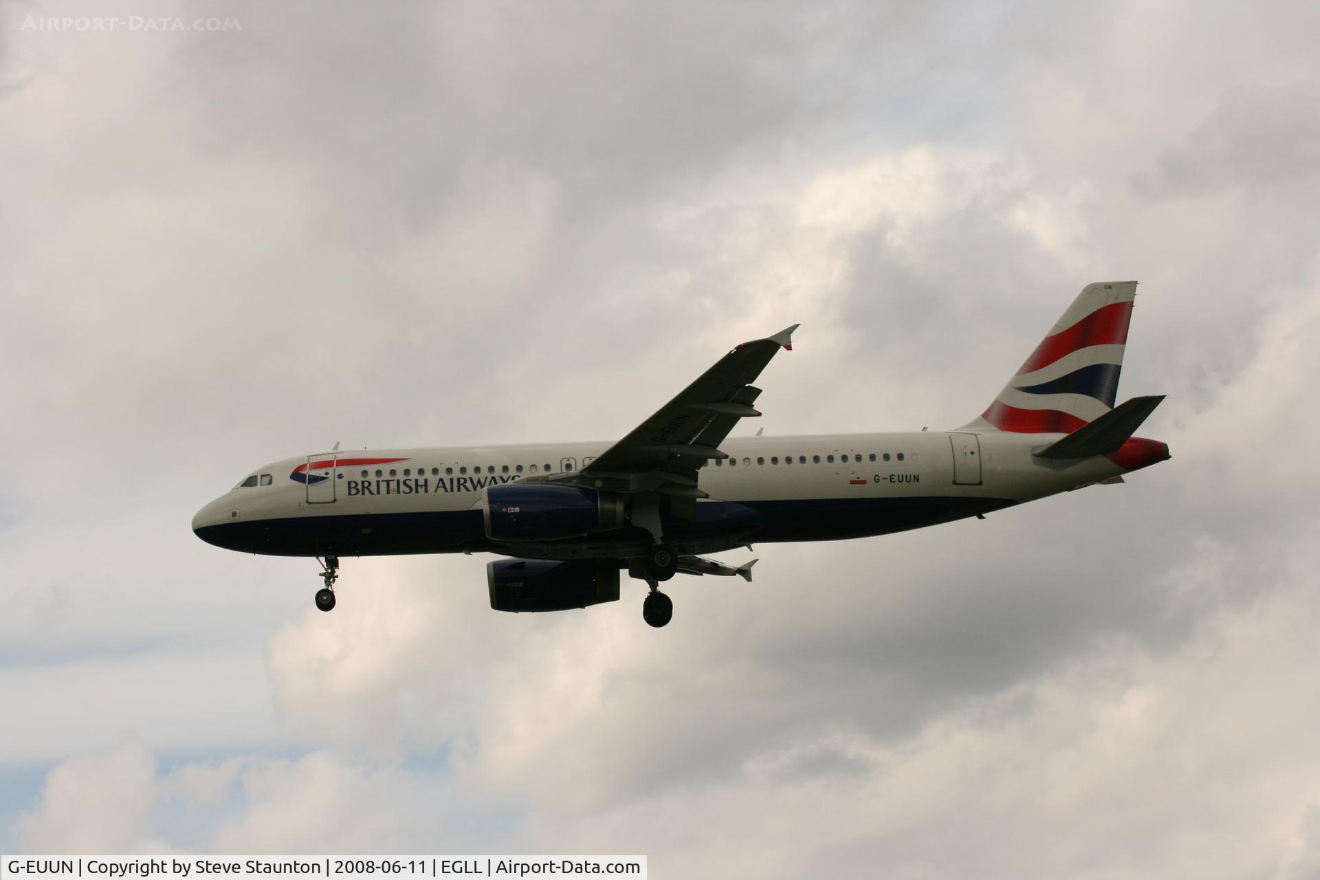 G-EUUN, 2003 Airbus A320-232 C/N 1910, Taken at London Heathrow 11th June 2008