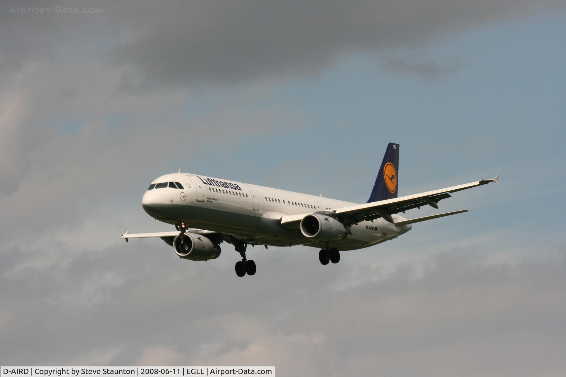 D-AIRD, 1994 Airbus A321-131 C/N 0474, Taken at London Heathrow 11th June 2008