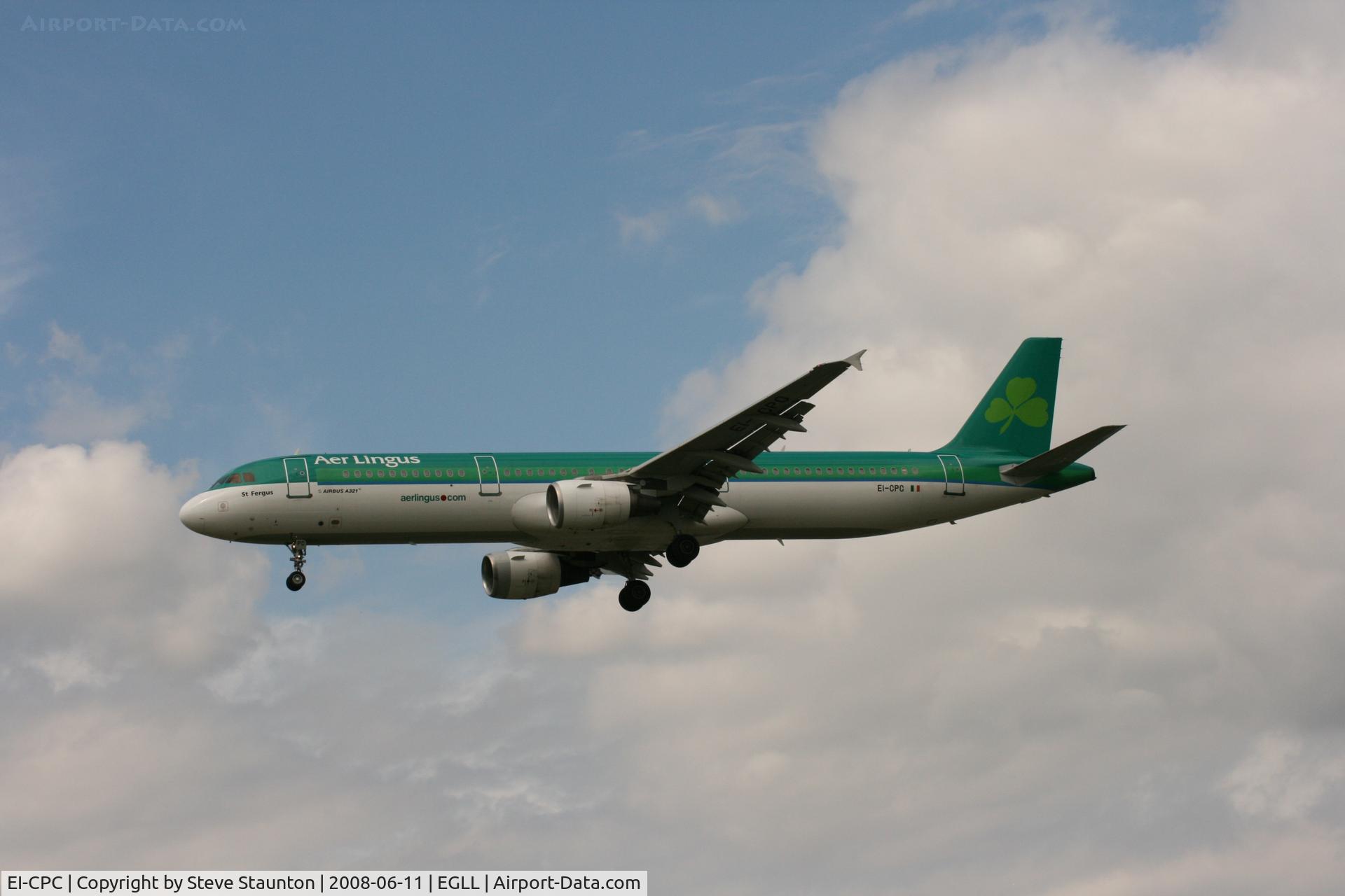 EI-CPC, 1998 Airbus A321-211 C/N 0815, Taken at London Heathrow 11th June 2008