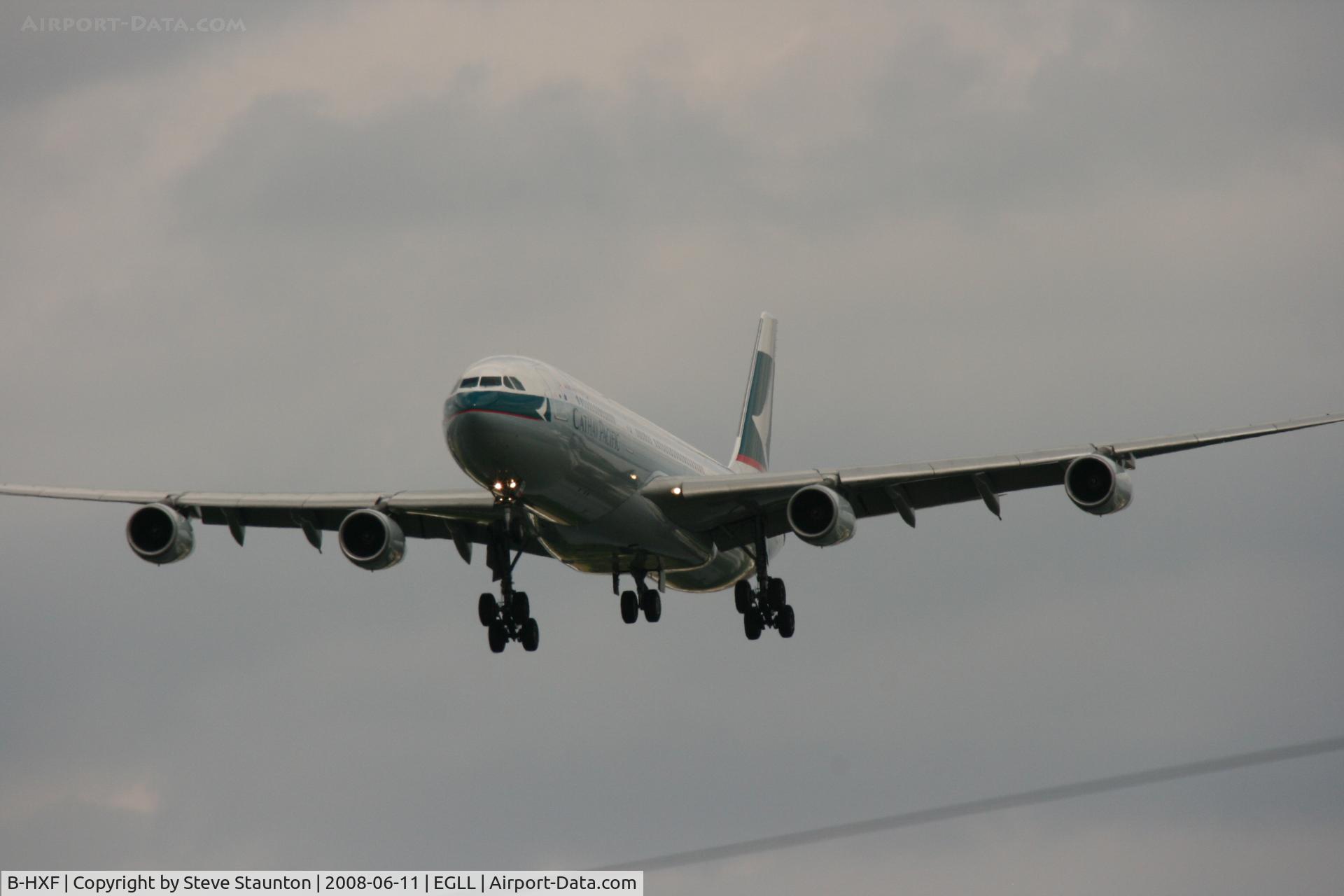 B-HXF, Airbus A340-313 C/N 160, Taken at London Heathrow 11th June 2008