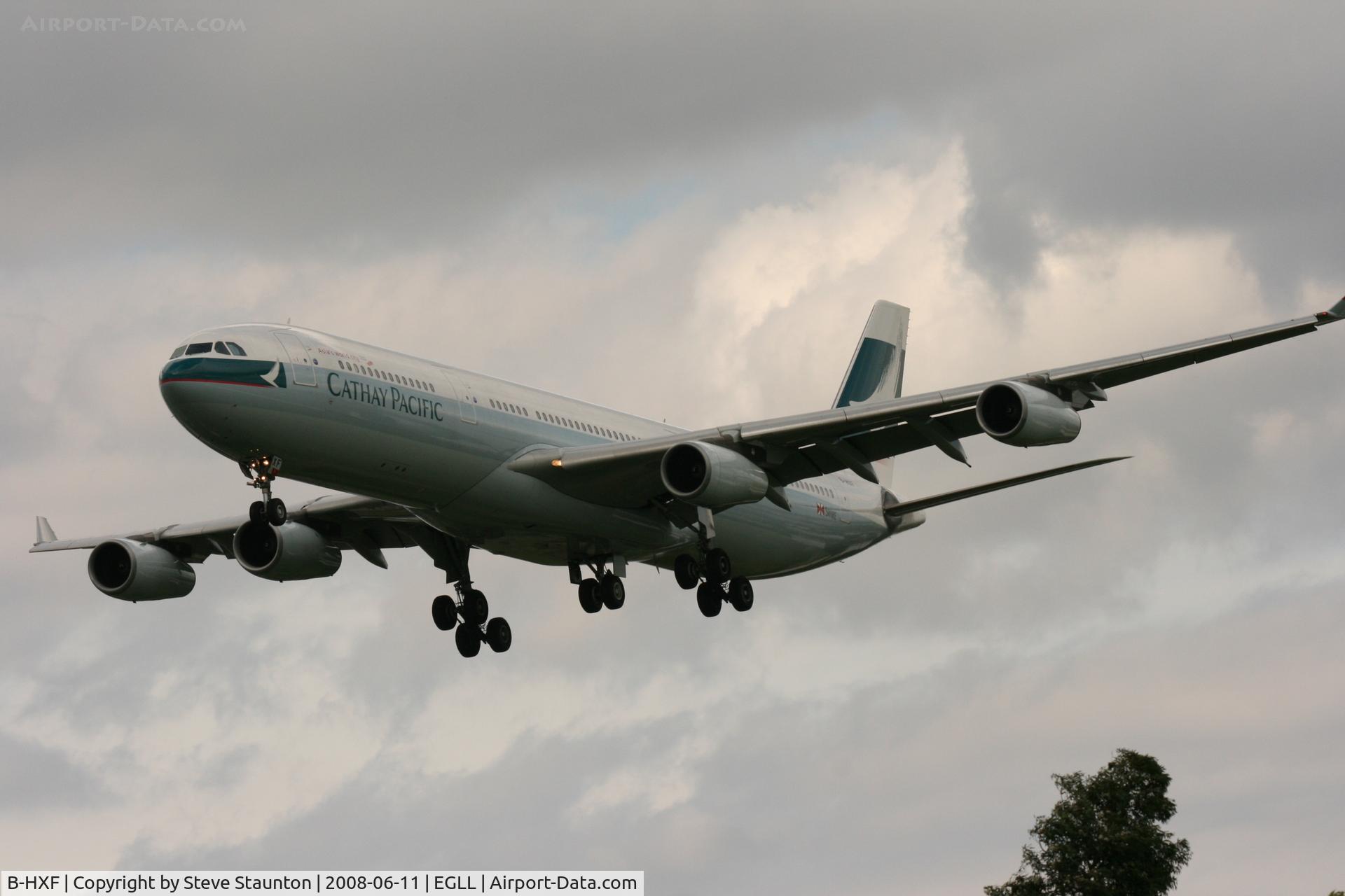 B-HXF, Airbus A340-313 C/N 160, Taken at London Heathrow 11th June 2008