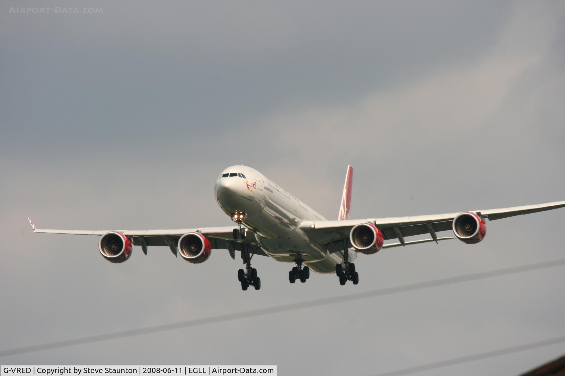 G-VRED, 2006 Airbus A340-642 C/N 768, Taken at London Heathrow 11th June 2008