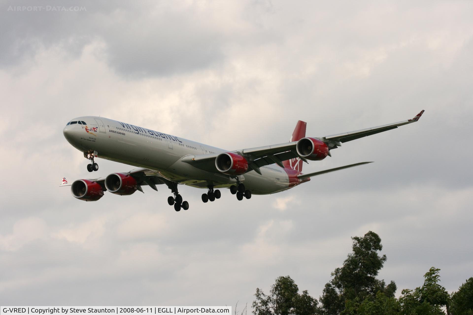 G-VRED, 2006 Airbus A340-642 C/N 768, Taken at London Heathrow 11th June 2008