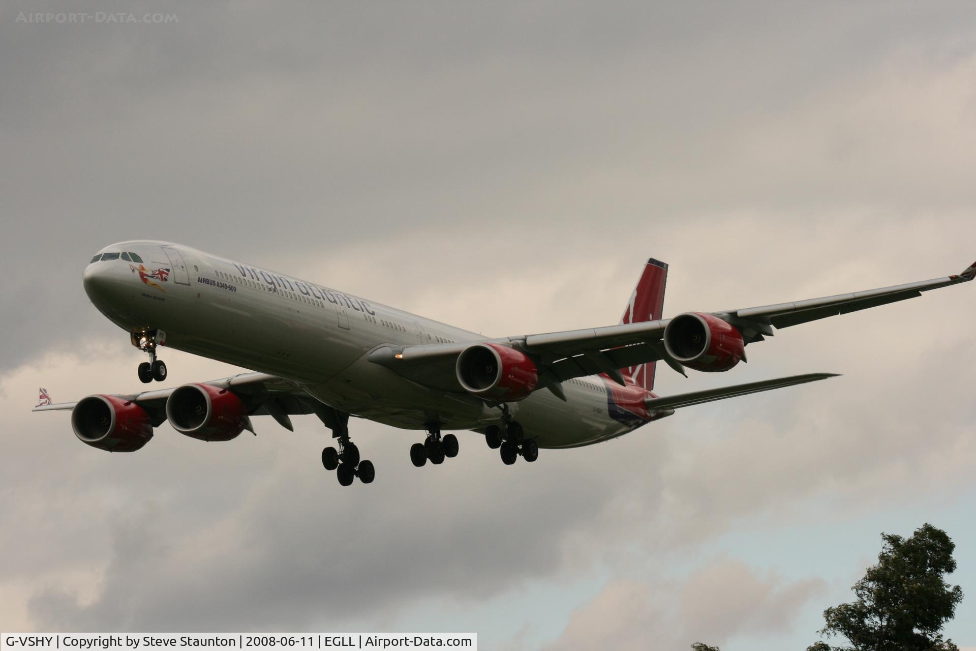 G-VSHY, 2002 Airbus A340-642 C/N 383, Taken at London Heathrow 11th June 2008