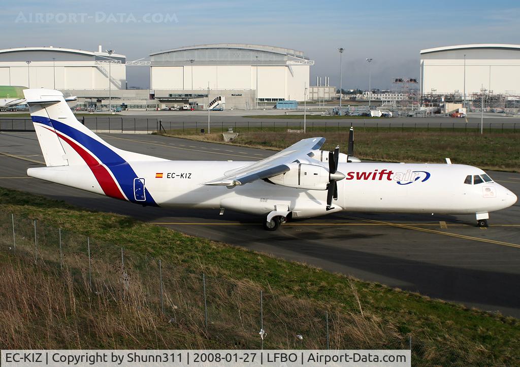 EC-KIZ, 1990 ATR 72-202 C/N 204, Parked at the Latecoere Aeroservices facility...