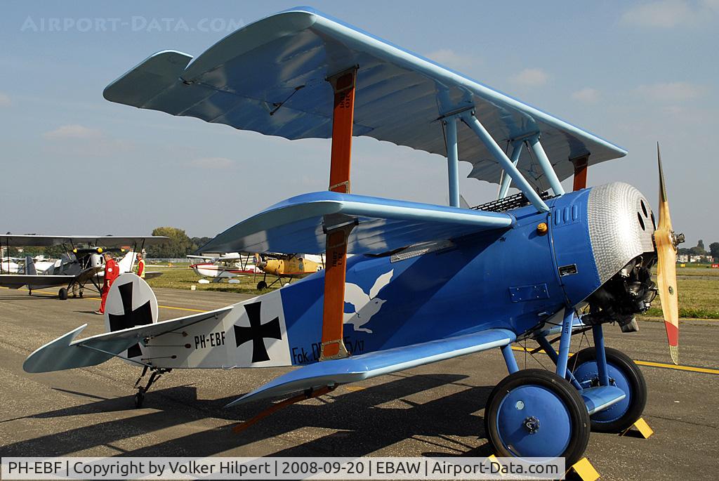 PH-EBF, Fokker Dr.1 Triplane Replica C/N 155-17, at Antwerpen