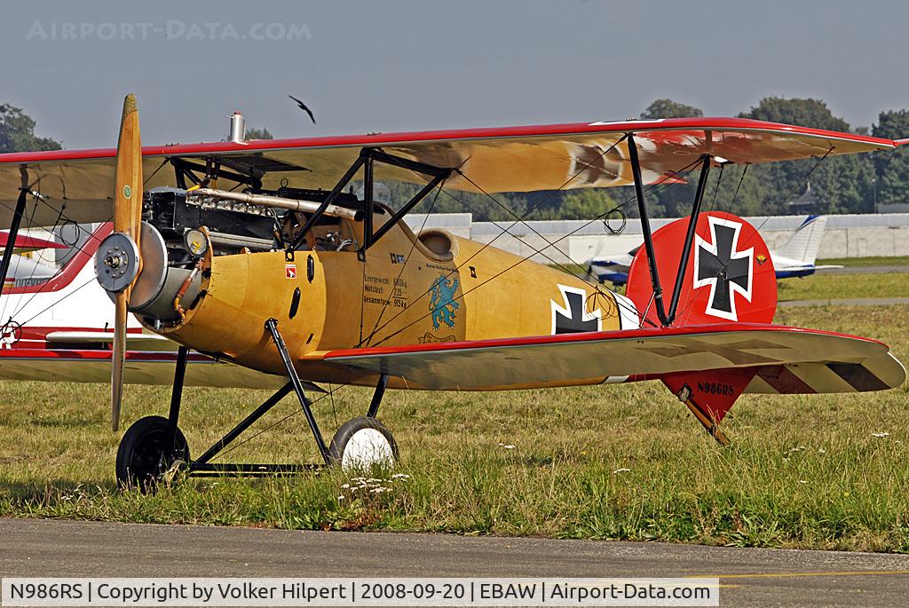 N986RS, 1990 Albatros D-Va Replica C/N 7160/17, at Antwerpen
