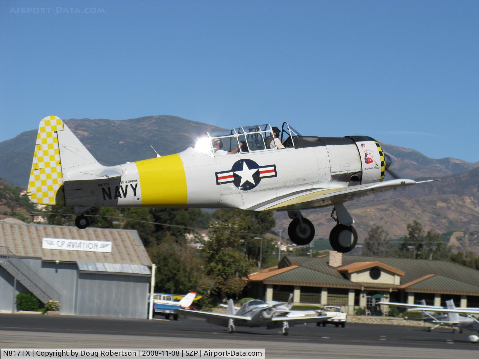 N817TX, 1942 North American AT-6D Texan C/N 88-18022 (42-86241), 1942 North Americsan AT-6D 'Problem Child', P&W R-1340 600 Hp, takeoff climb Rwy 04