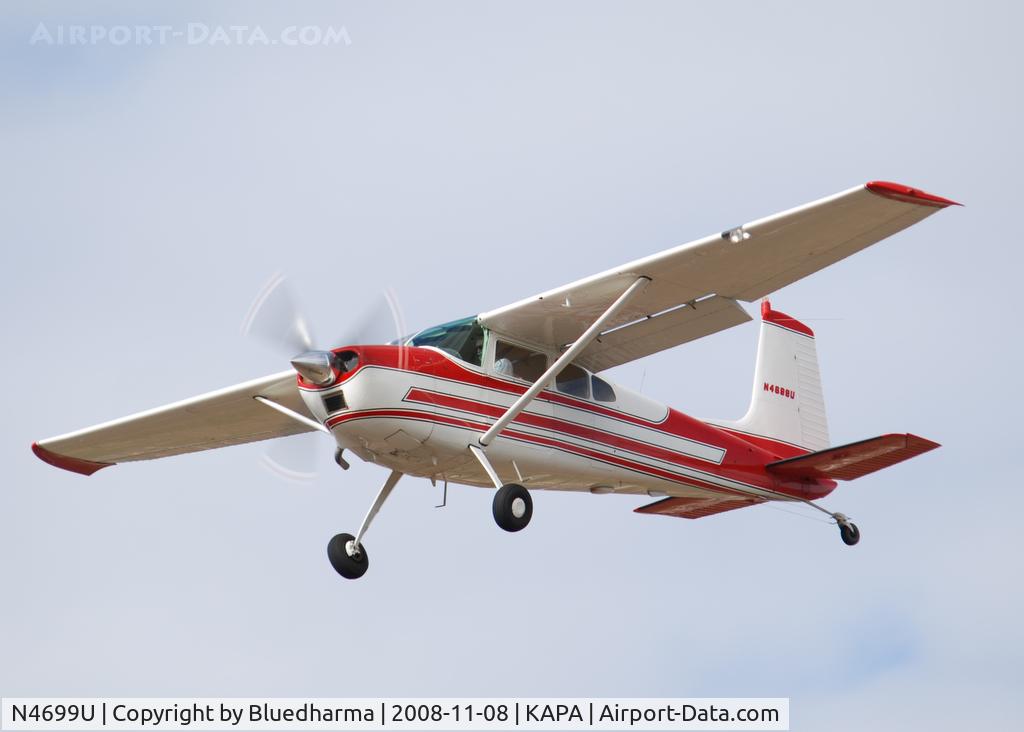 N4699U, 1964 Cessna 180G C/N 18051399, On final approach to 17L.