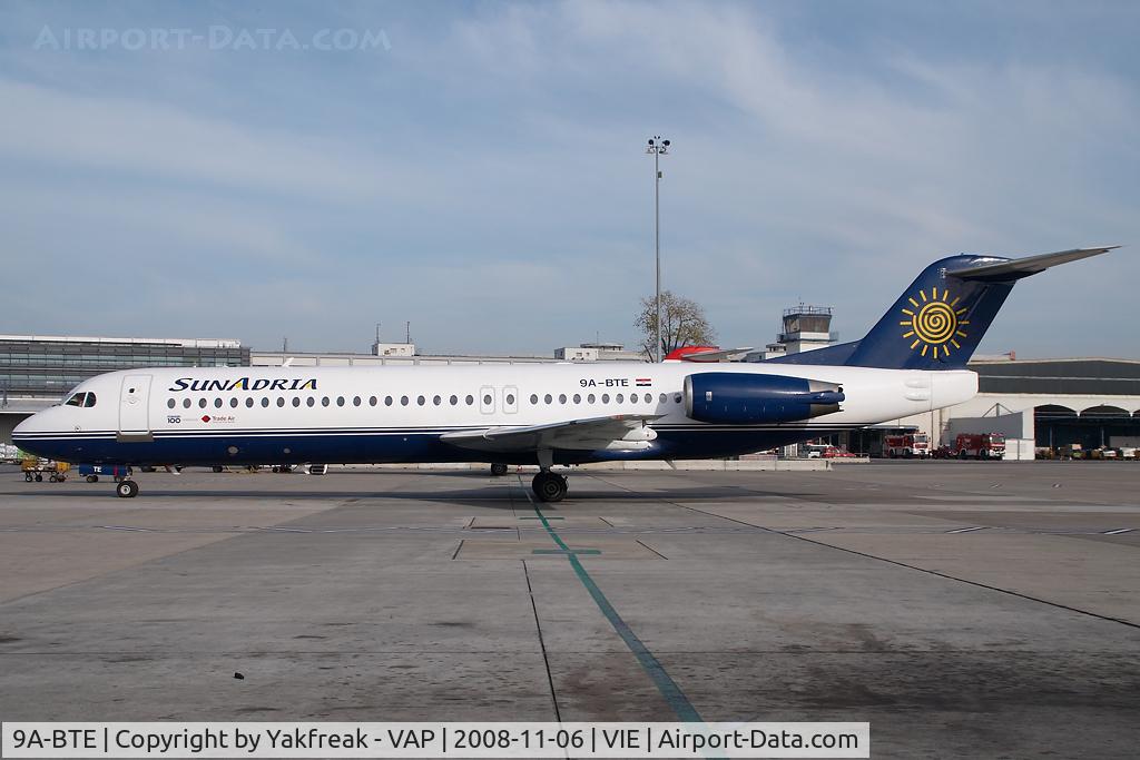 9A-BTE, 1992 Fokker 100 (F-28-0100) C/N 11416, Sun Adria Fokker 100
