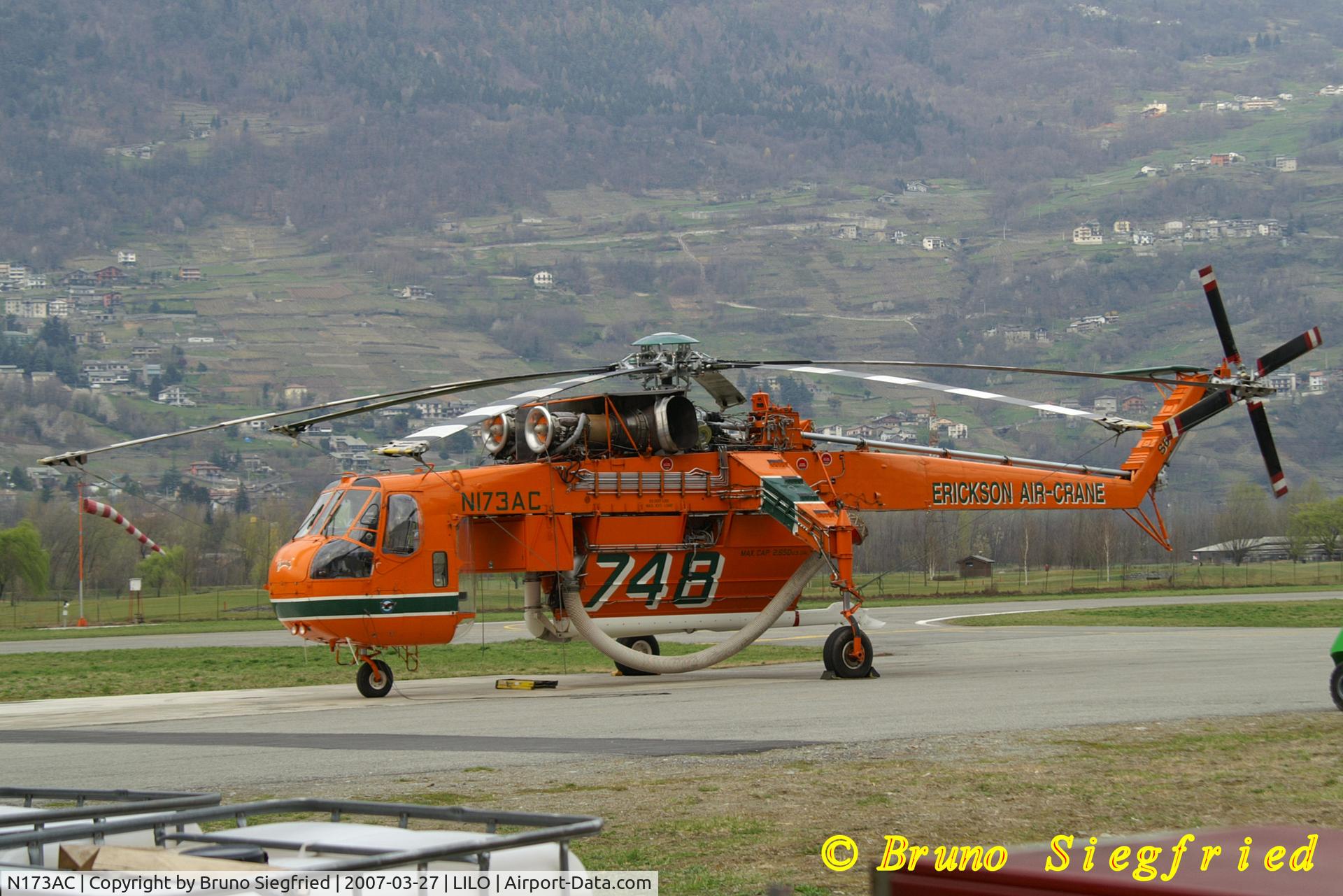 N173AC, 1967 Sikorsky S-64E C/N 64015, Sondrio-Caiolo Italy