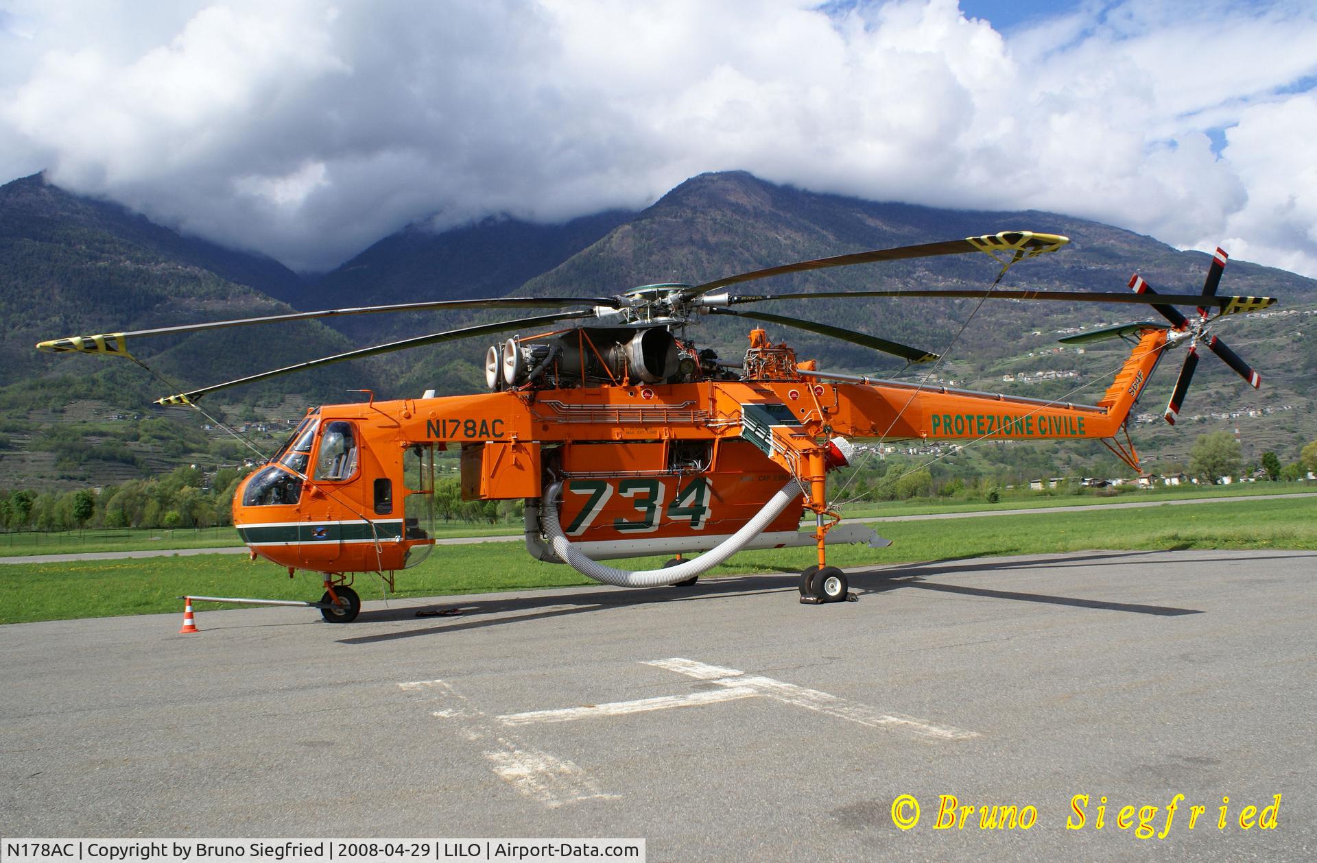 N178AC, 1970 Sikorsky S-64F Skycrane C/N 64097, Sondrio-Caiolo Italy