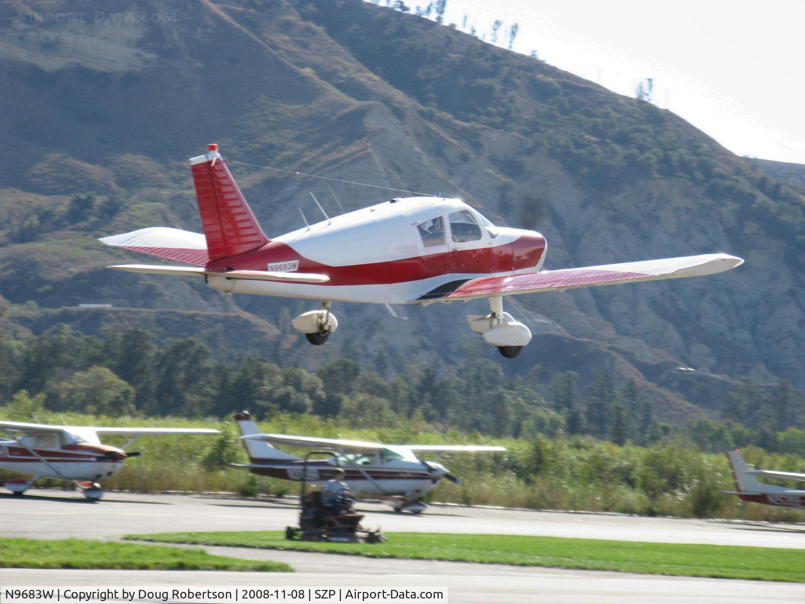 N9683W, 1967 Piper PA-28-140 C/N 28-23152, 1967 Piper PA-28-140 CHEROKEE, Lycoming O-320-E2A 150 Hp, takeoff climb Rwy 22