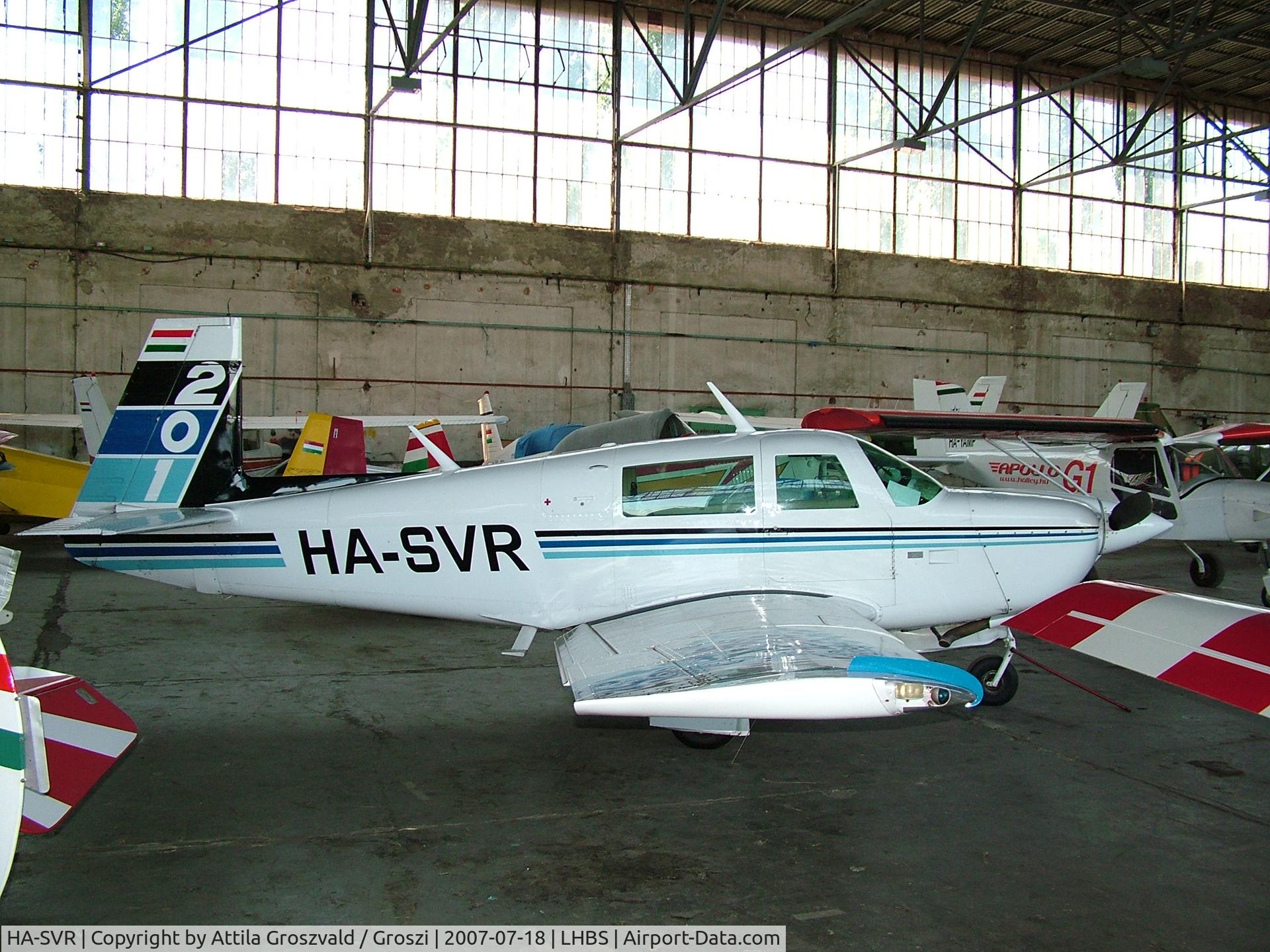 HA-SVR, 1981 Mooney M20J 201 C/N 24-1082, Budaörs-Airport / Hungary-LHBS hangar. Ex SE-KFN