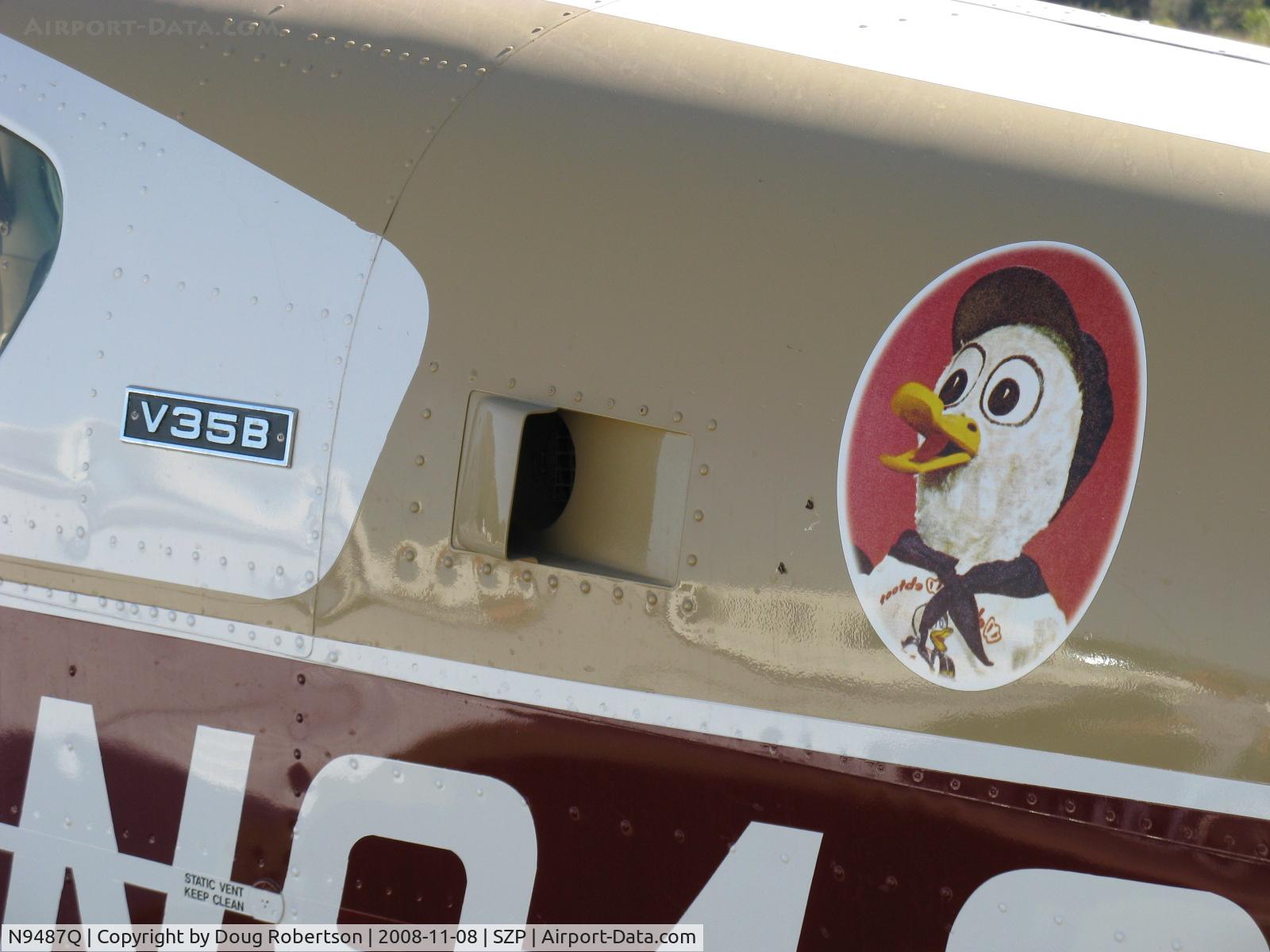 N9487Q, 1972 Beech V35B Bonanza C/N D-9333, 1972 Beech V35B BONANZA, Continental IO-520-B 285 Hp, 'Webfoot Webster'@ logo