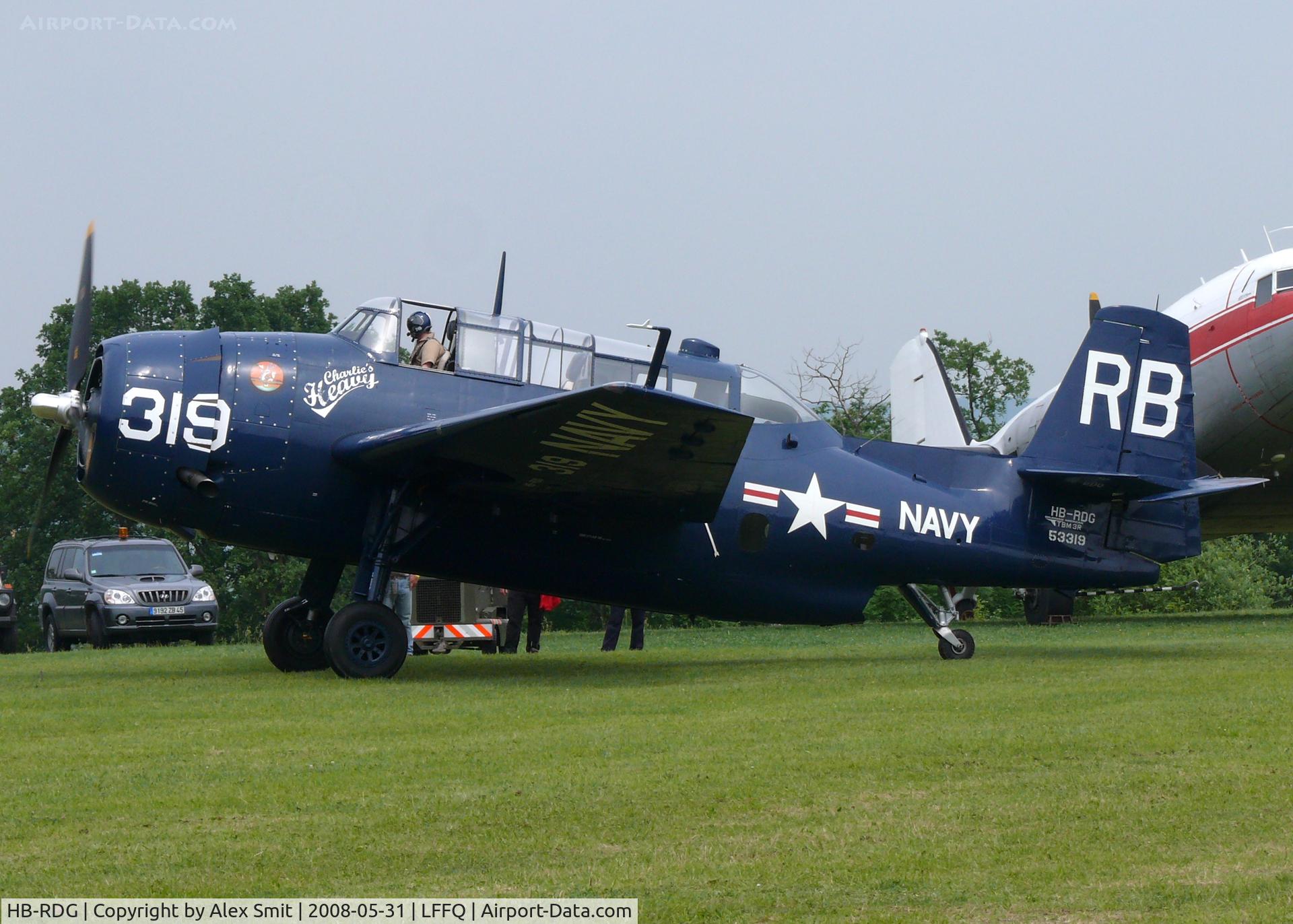 HB-RDG, 1945 Grumman TBM-3R Avenger C/N 3381, Grumman TBM-3R Avenger HB-RDG painted as US Navy 53319/RB319 Charlies Heavy