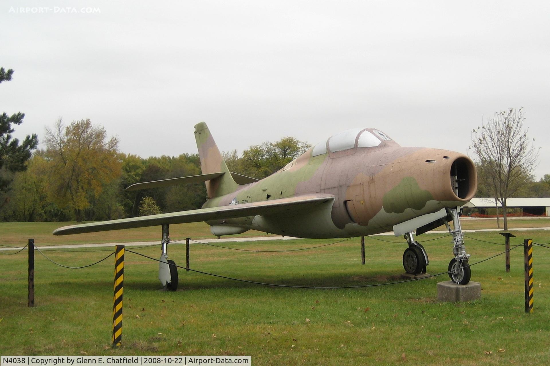 N4038, 1951 Republic F-84F Thunderstreak C/N 51-9444, At Seminole Valley Park, Cedar Rapids, IA
