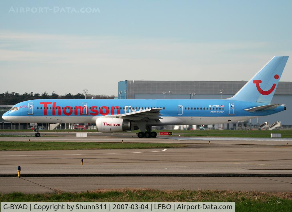 G-BYAD, 1992 Boeing 757-204 C/N 26963, Ready for departure rwy 14L